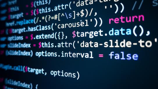 code on screen