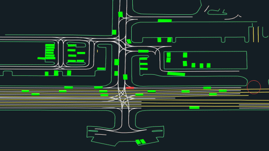 Map displaying fast simulators for autonomous driving and traffic control.