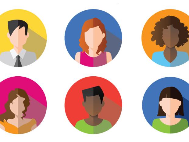 illustrations of diverse headshots