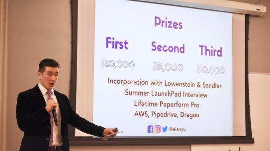 student giving presentation 