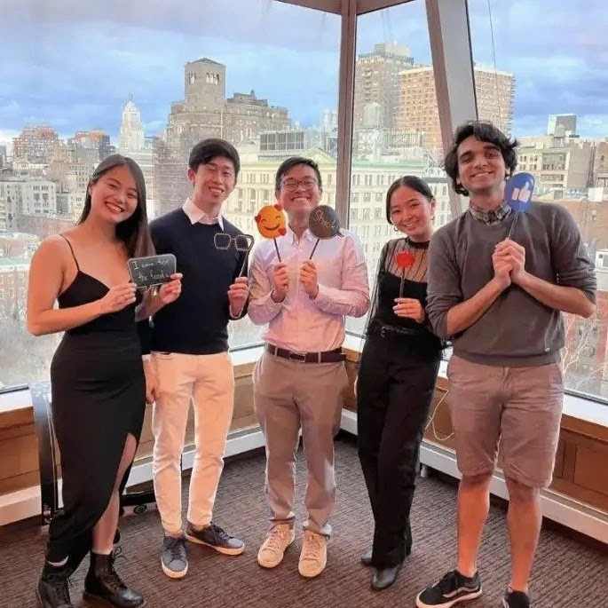 Kunal and fellow students pose at an event at the Kimmel Center.