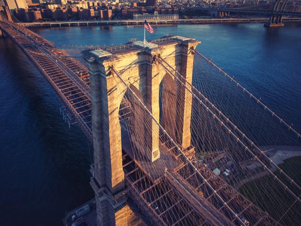 arial of Brooklyn bridge